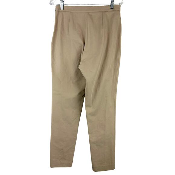 St. John NWT Ankle Zip Stretch Gabardine Pants Beige Size 6 Flat Front Side Zip - Picture 5 of 12